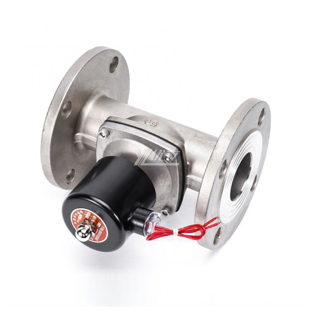 YOULI 2W Stainless Steel 304 316 WCB Two Way AC220V DC24V Normal Close Water Straight Flanged Solenoid Valve
