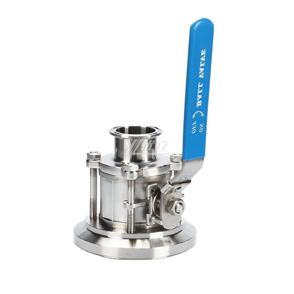 YOULI Hygienic Food Grade Sanitary Stainless Steel 304 316L Milk Drink Bio Pharmaceutical 3PC Clamped Tank Bottom Ball Valve