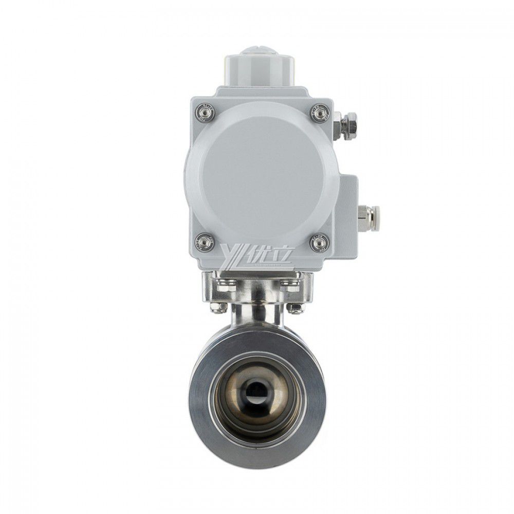 YOULI Hygienic Food Grade Sanitary Stainless Steel 304 316L KF25 Pneumatic Actuator Straight Tri-Clamped Vacuum Ball Valve