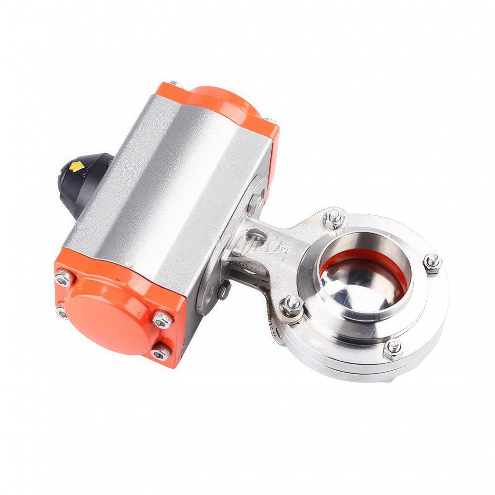YOULI AT63 Hygienic Food Grade Stainless Steel 3A/SMS/DIN 304 316L Sanitary Pneumatic Butt Welded Butterfly Valve