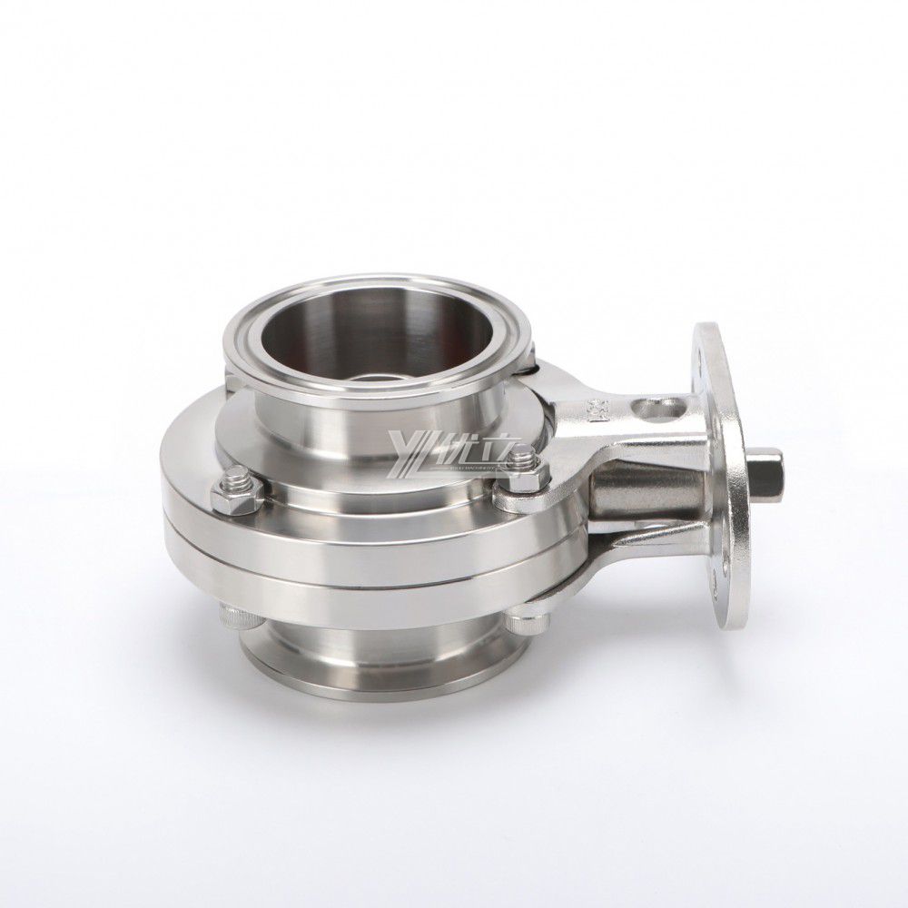 YOULI Hygienic Food Grade Stainless Steel 3A/SMS/DIN 304 316 High Platform Sanitary Tri Clover Butterfly Valve