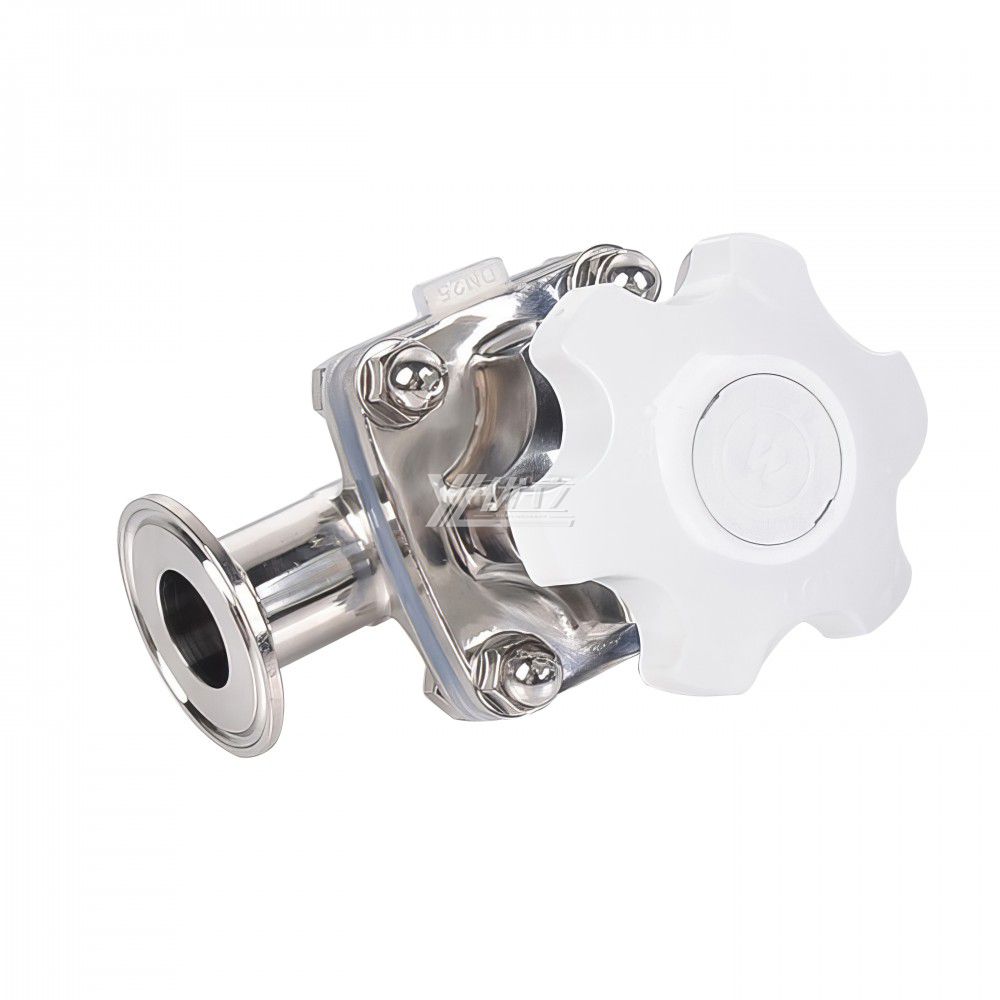 YOULI Hygienic Food Grade Sanitary Stainless Steel 316L Silicone Membrane Medicine Manual Straight Tri Clamped Diaphragm Valve