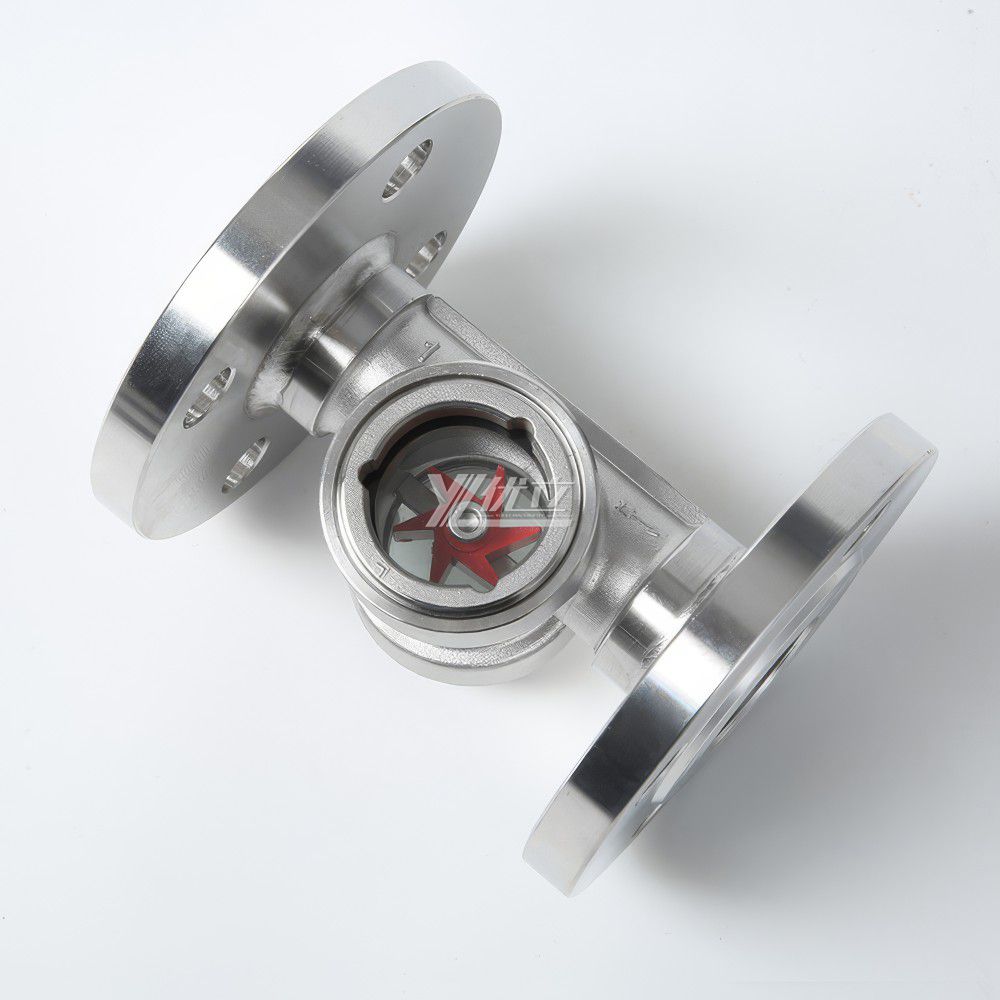 YOULI BSP NPT BSPT Screw Stainless Steel 304 316L Carbon Steel WCB Water Flow Indicator Flanged Impeller Sight Glass
