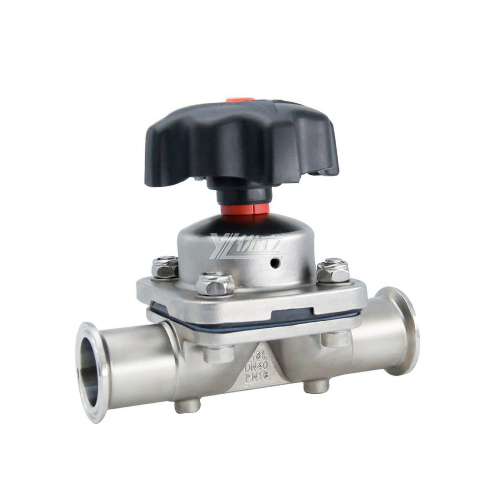 YOULI Hygienic Food Grade Sanitary Stainless Steel 316L Pharmaceutical Biological EPDM PTFE Manual Tri Clamped Diaphragm Valve