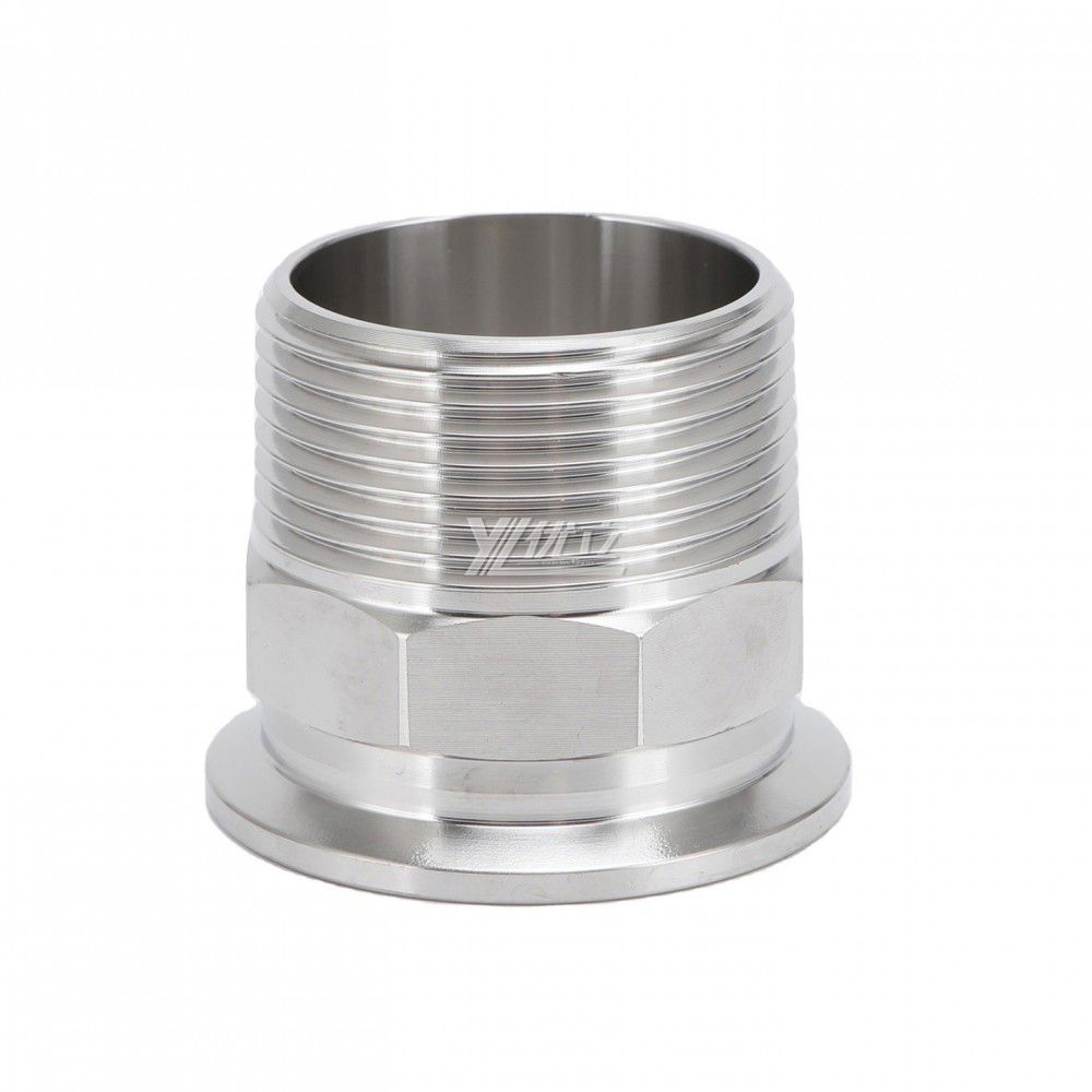 YOULI Stainless Steel 304 SS316L BSP NPT Pipe Fitting Hexagonal Male Thread Clamp Ferrule