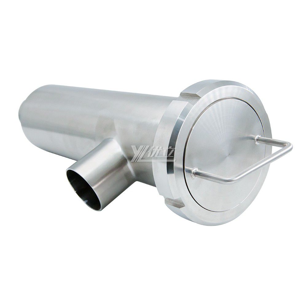 4" Stainless Steel 316L Hygienic Angle Filter Strainer with Perforated Plate Screen