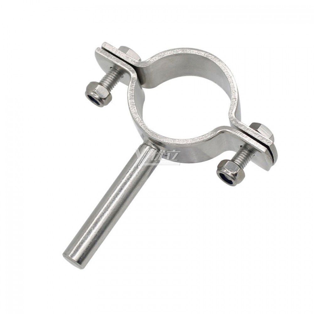 YOULI Stainless Steel 304 Pipe Fittings Tri Clamp Tube Hex Pipe Holder With Solid Rod Handle Bar Welded Round Pipe Holder