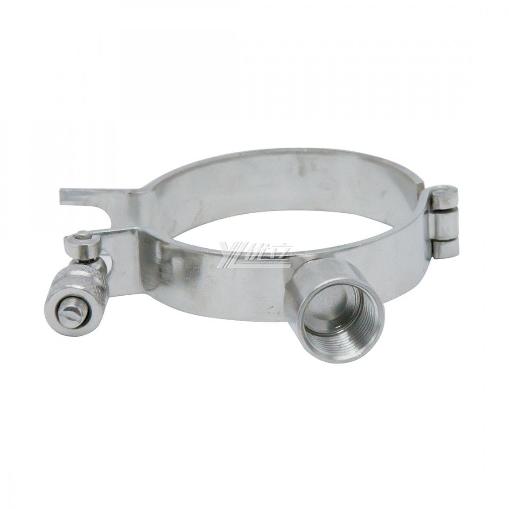 YOULI Sanitary Pipe Fittings Tri Clamp Tube Hex Pipe Holder Stainless Steel 304 With Handle Bar Female Thread Round Pipe Holder