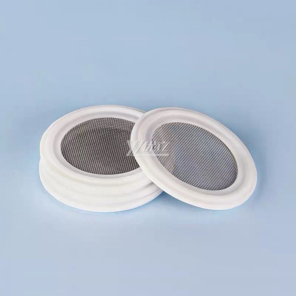 YOULI Hygienic Food Grade Customized White Pipe with Mesh Sanitary 10-150 Mesh PTFE Sealing Ring Rubber Tri Clamp Gasket