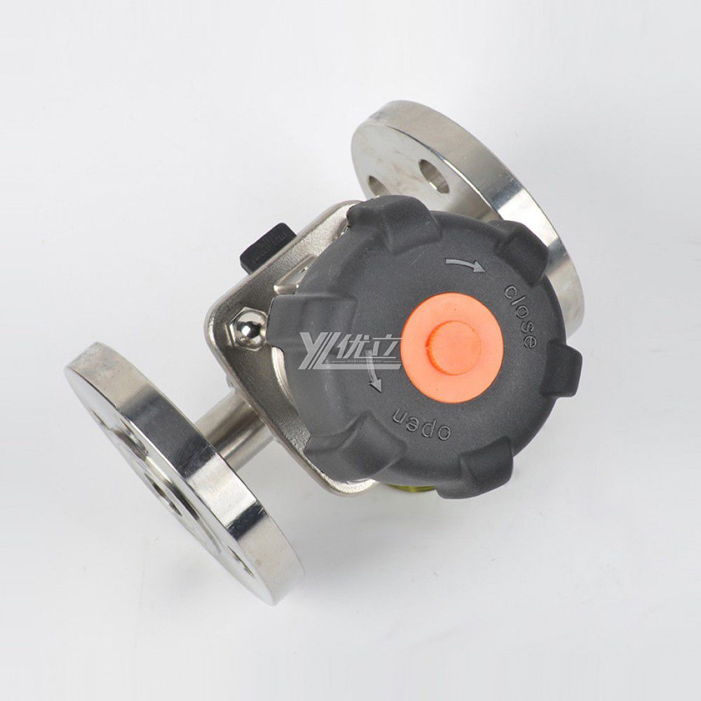 YOULI Food Grade Sanitary Stainless Steel 316L Medicine Double Membrane Manual Straight Flange Diaphragm Valve