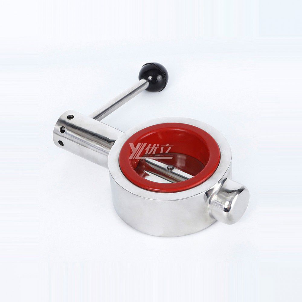 YOULI Hygienic Food Grade Stainless Steel 3A/SMS/DIN 304 316L Silicon Sanitary Manual Wafer Butterfly Valve