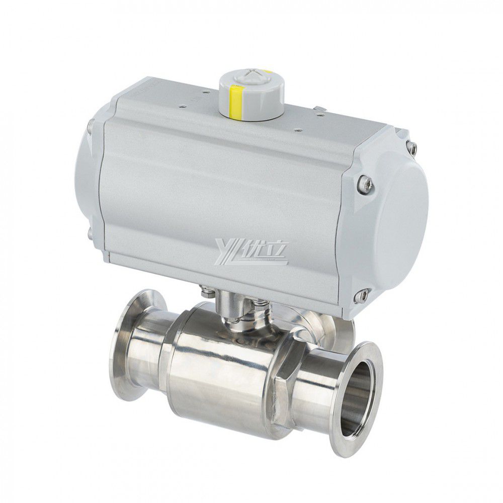 YOULI Hygienic Food Grade Sanitary Stainless Steel Beverage Milk Drink 304 316L KF Pneumatic Three Way Vacuum Ball Valve