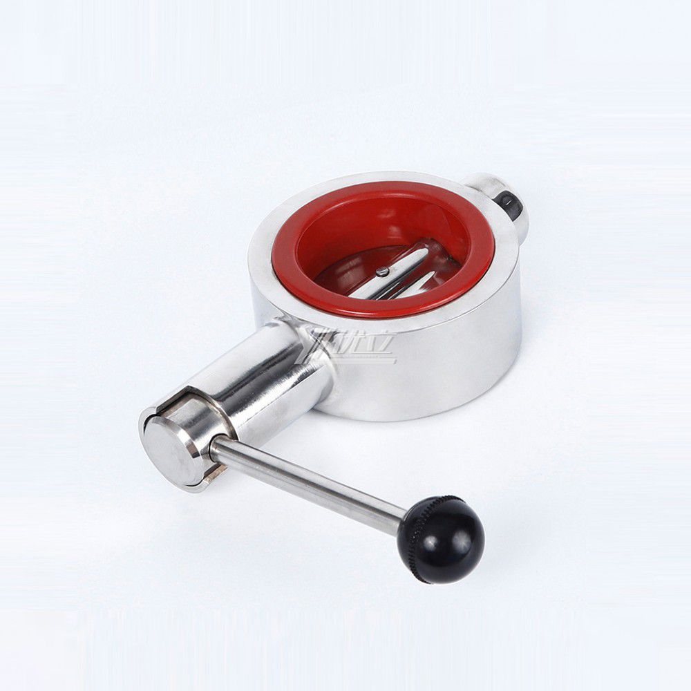 YOULI Hygienic Food Grade Stainless Steel 3A/SMS/DIN 304 316L Silicon Sanitary Manual Wafer Butterfly Valve