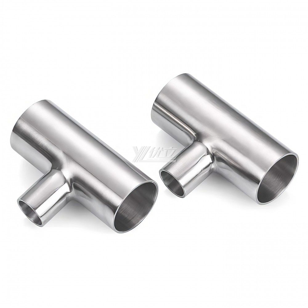 YOULI Hygienic Food Grade Sanitary Stainless Steel 304 SS316L 3A SMS DIN ISO Welded 3 Way Pipe Fitting Reducing Welded Tee