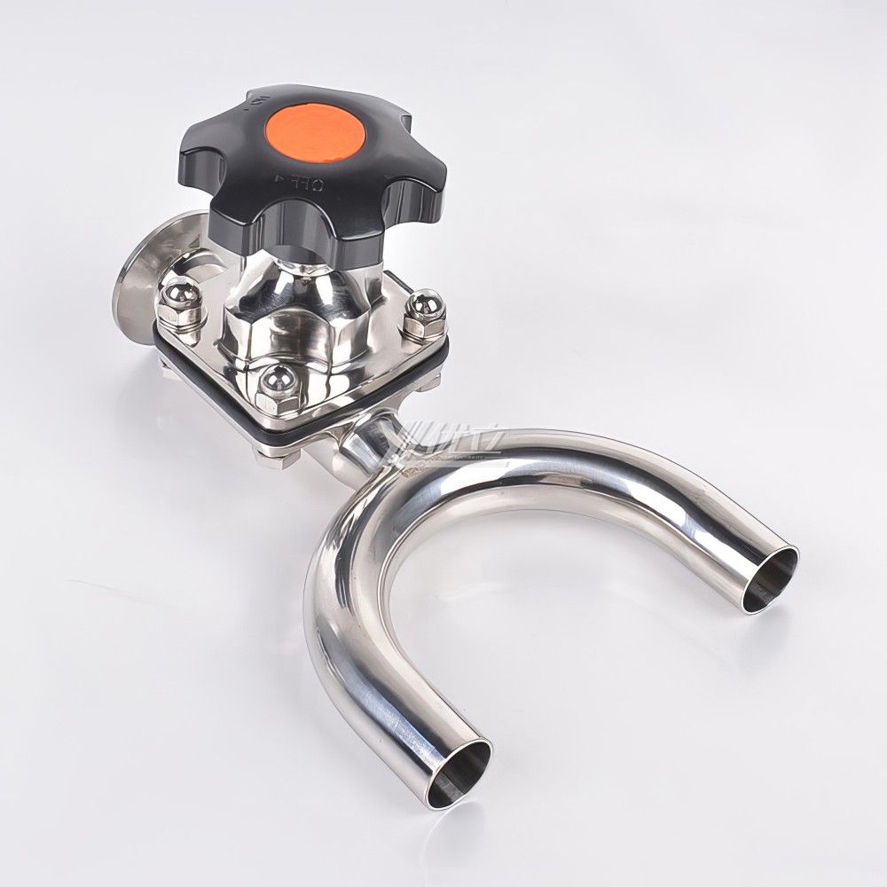 YOULI Hygienic Food Grade Sanitary Stainless Steel 316L Pharmaceutical Biological U Type Butt Welded Tri Clamped Diaphragm Valve