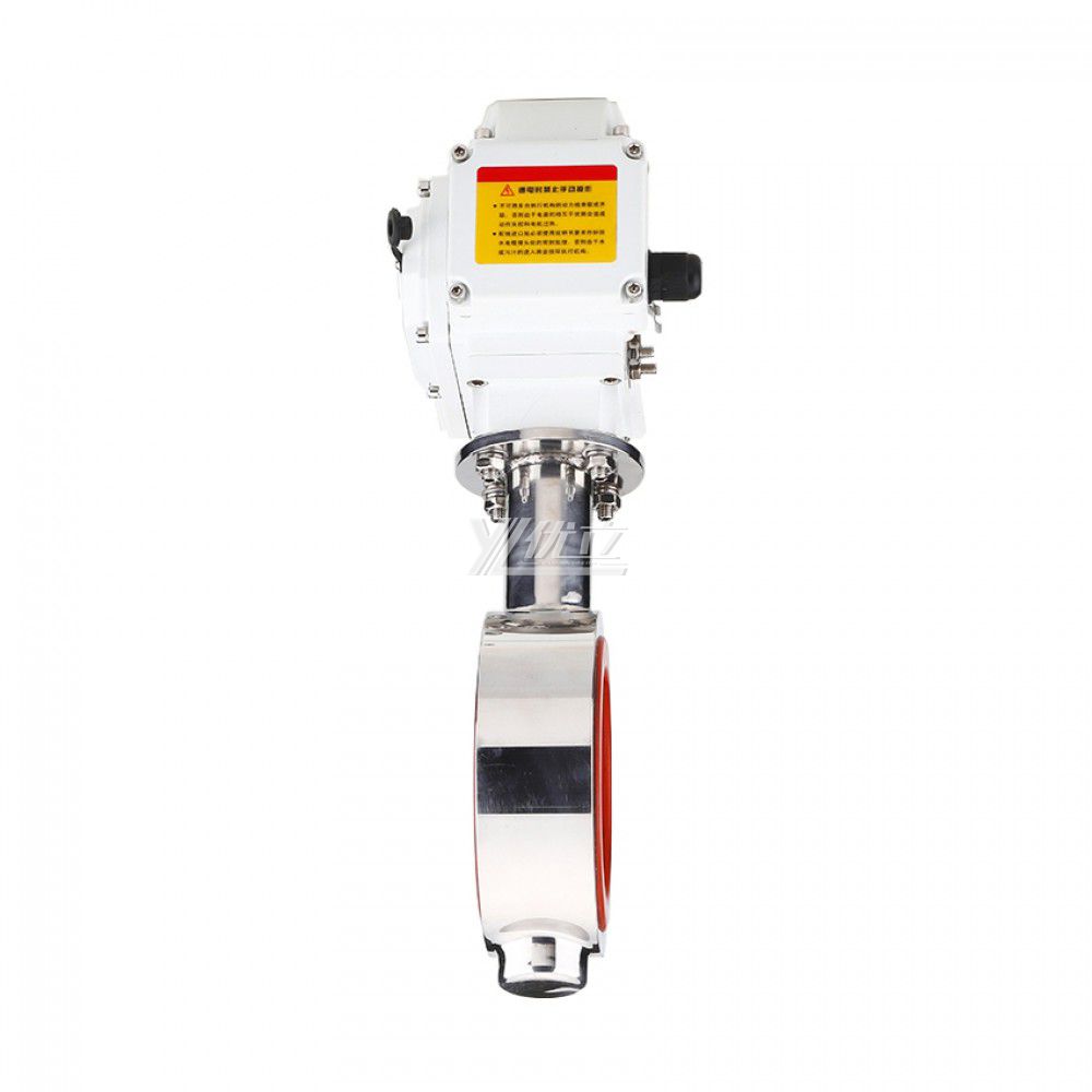 YOULI Hygienic Food Grade Stainless Steel 3A/SMS/DIN 304 316L Motorized DC24V Sanitary Electric Wafer Butterfly Valve