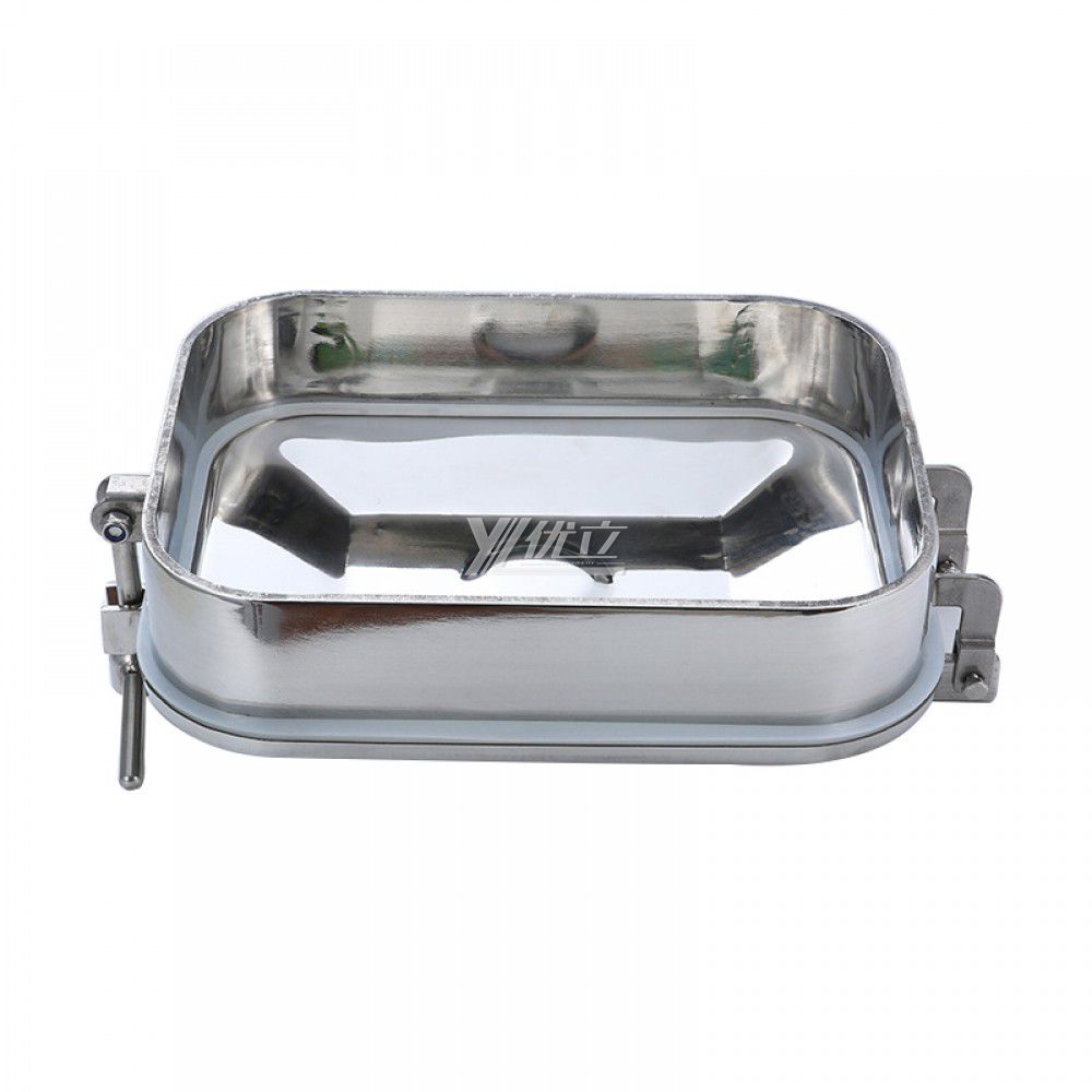YOULI Hygienic Food Grade SS 304 316L Stainless Steel Cover Pressure Tanks Sanitary Single Lock Rectangular Manhole Manway