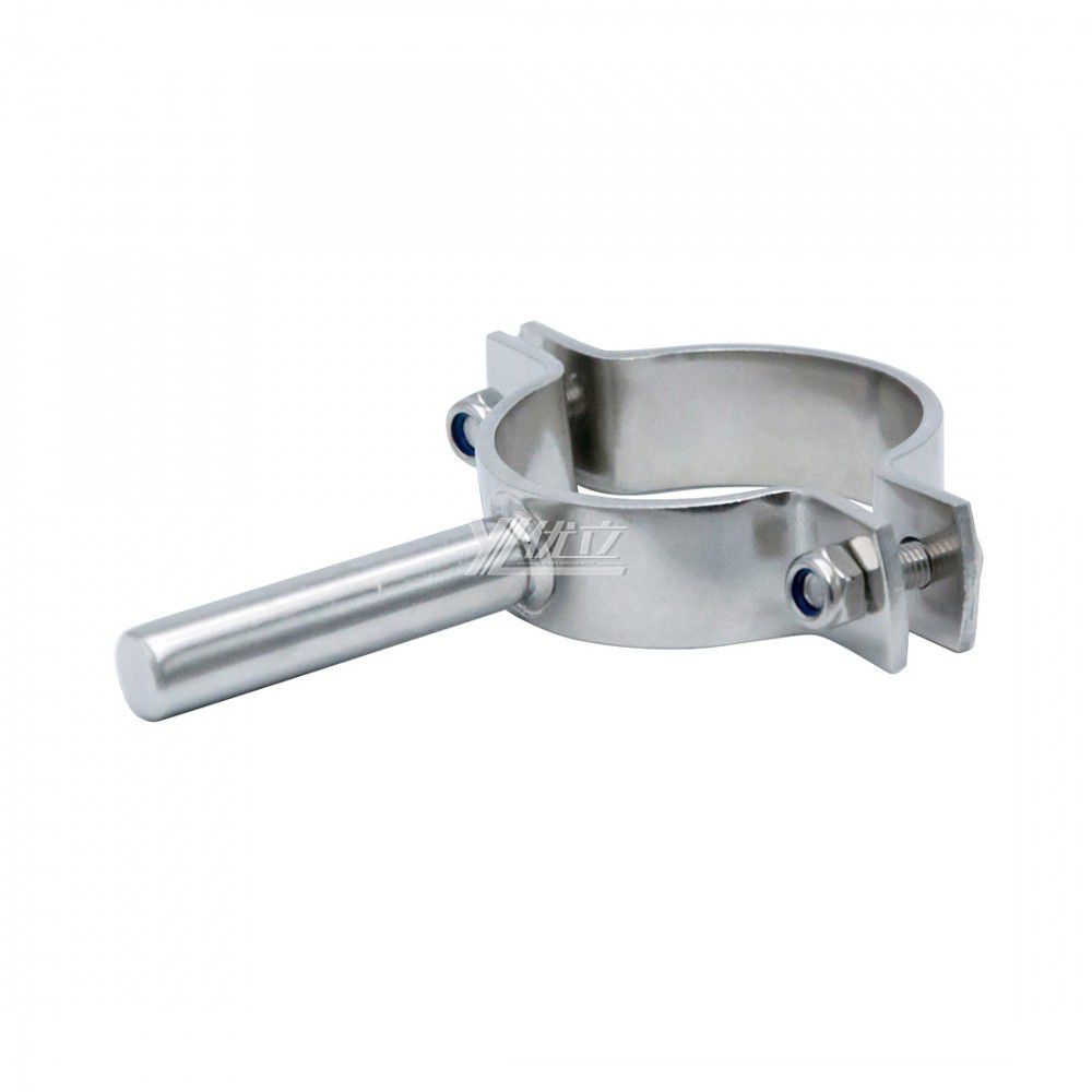 YOULI Stainless Steel 304 Pipe Fittings Tri Clamp Tube Hex Pipe Holder With Solid Rod Handle Bar Welded Round Pipe Holder