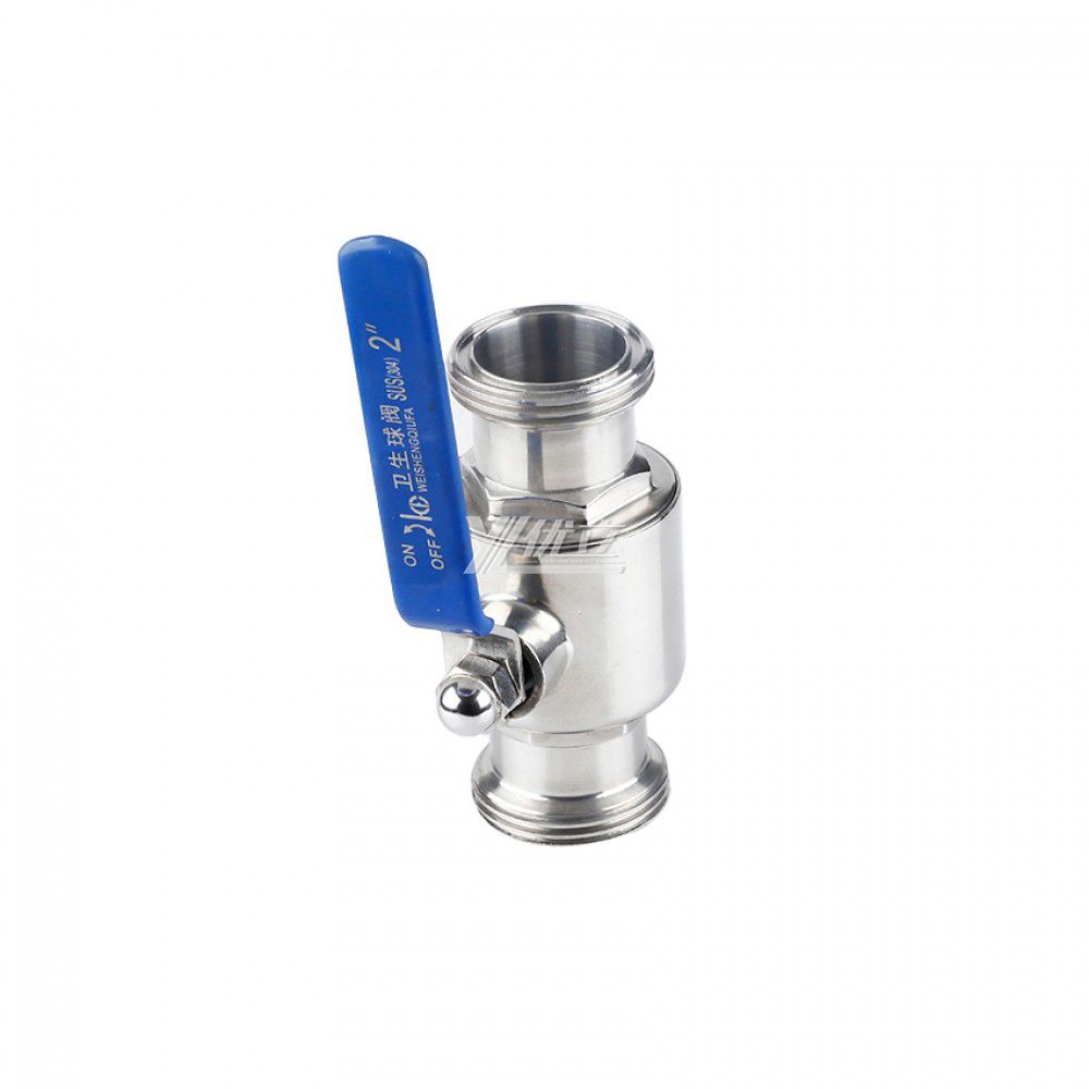 YOULI Hygienic Food Grade Sanitary Stainless Steel  304 316L Milk Drink Beverage 2 Way Manual Straight Male Threaded Ball Valve