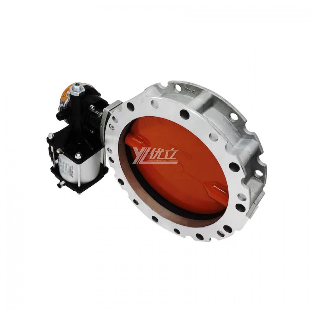 YOULI V1fs V2fs Aluminum Alloy Powder Concrete Mixing Plant DN100 DN600 Pneumatic Double Single Flange Dust Butterfly Valve
