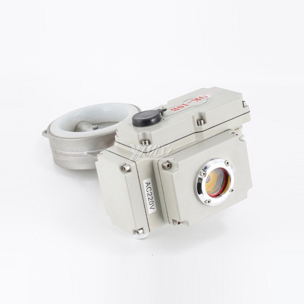 YOULI ANSI 150LB Stainless Steel 304 316 Cast Iron Silicone PTFE Water Motorized AC220V Electric Wafer Butterfly Valve