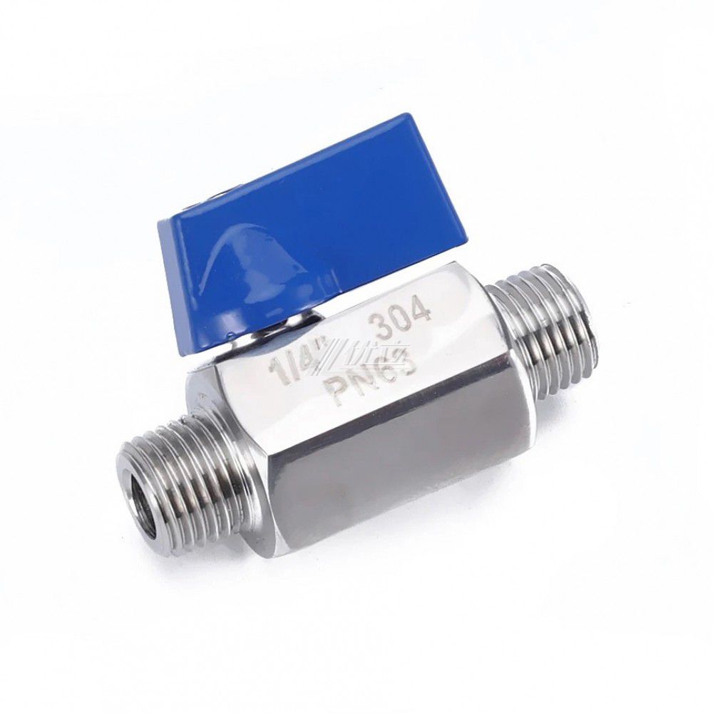 YOULI NPT BSP High Pressure 1000PSI PN63 304 316 1/4" 3/8" Stainless Steel Manual Miniature Mini Male Threaded Ball Valve