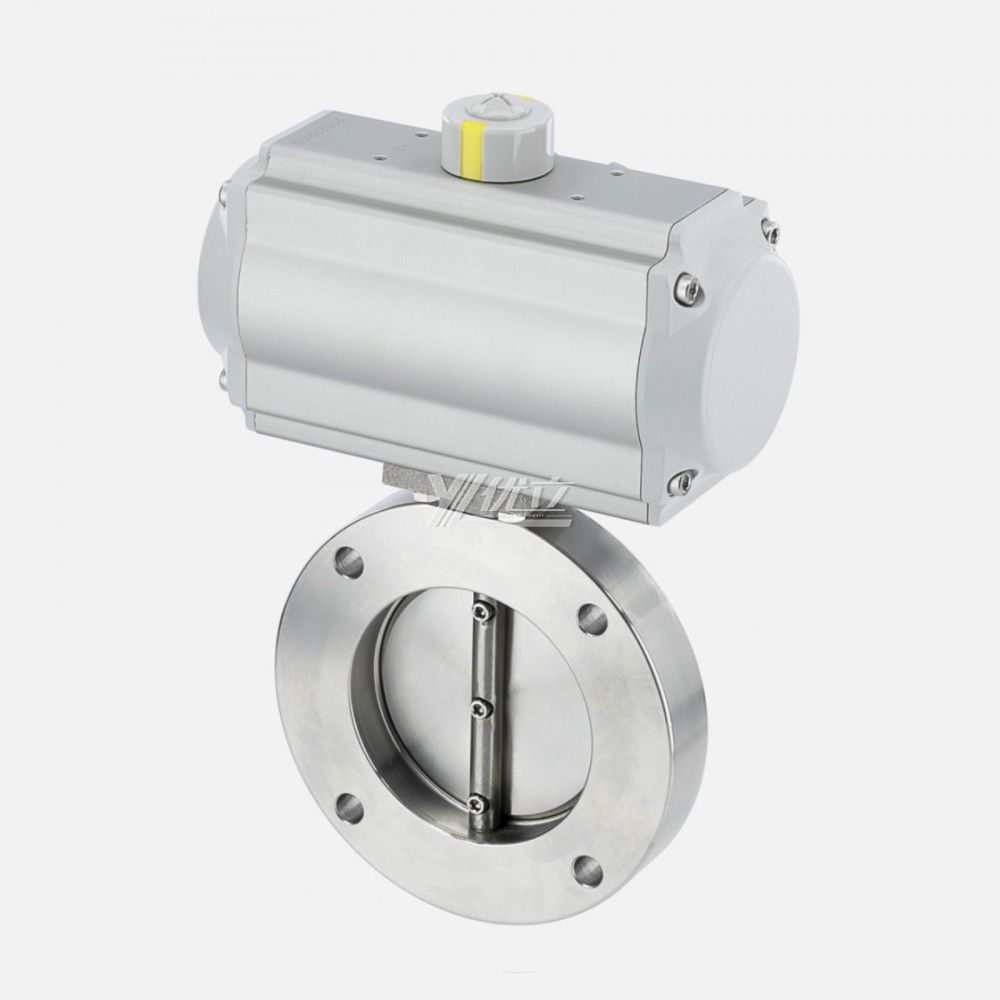 YOULI Stainless Steel 304 316 WCB Negative Pressure Pneumatic Actuator Performance GI Type High Vacuum Flanged Butterfly Valve