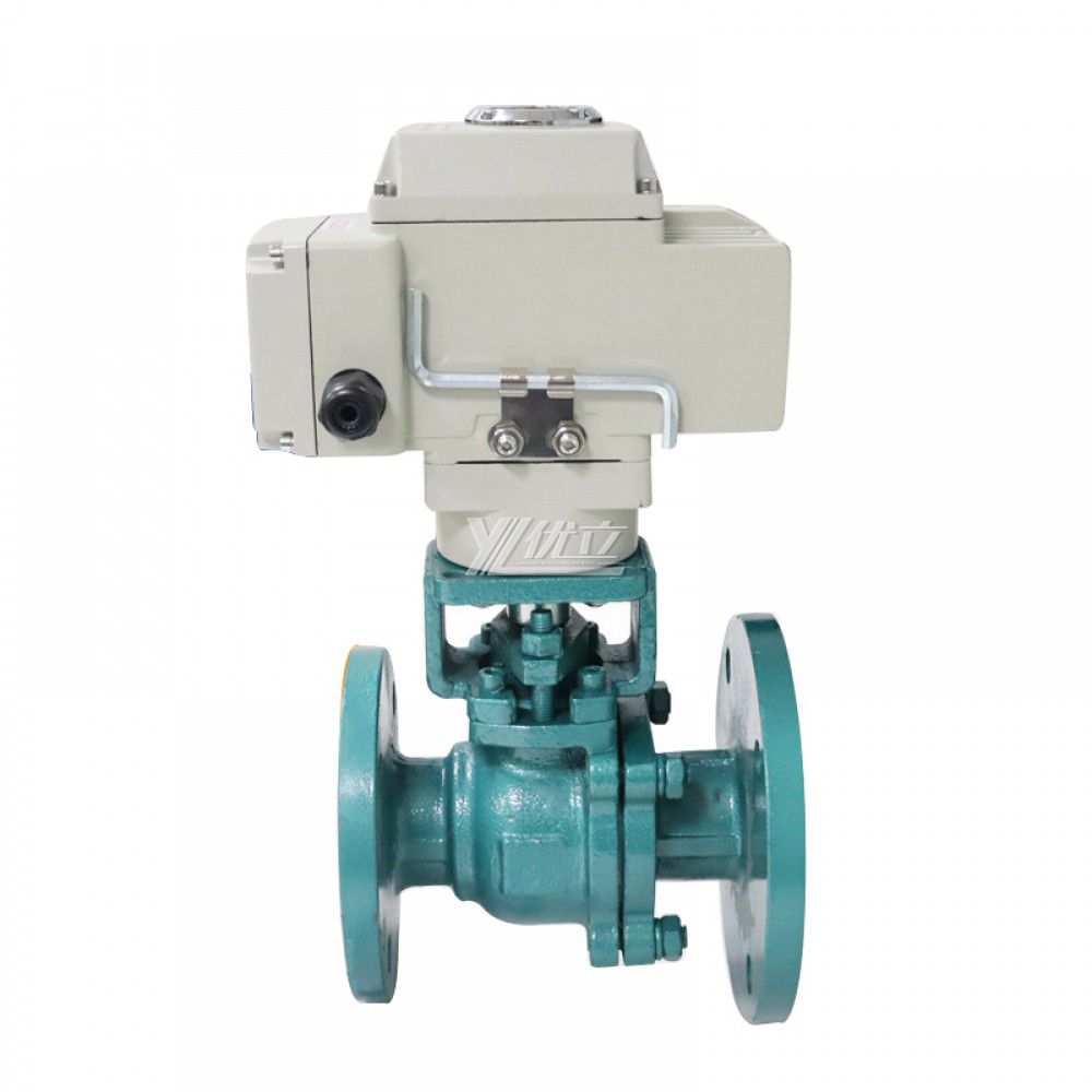 YOULI 150LB 304 316 JIS 10K 1.6mpa WCB Stainless Steel AC220V Fluorine Lining F4 PFA F46 Motorized Electric Flange Ball Valve