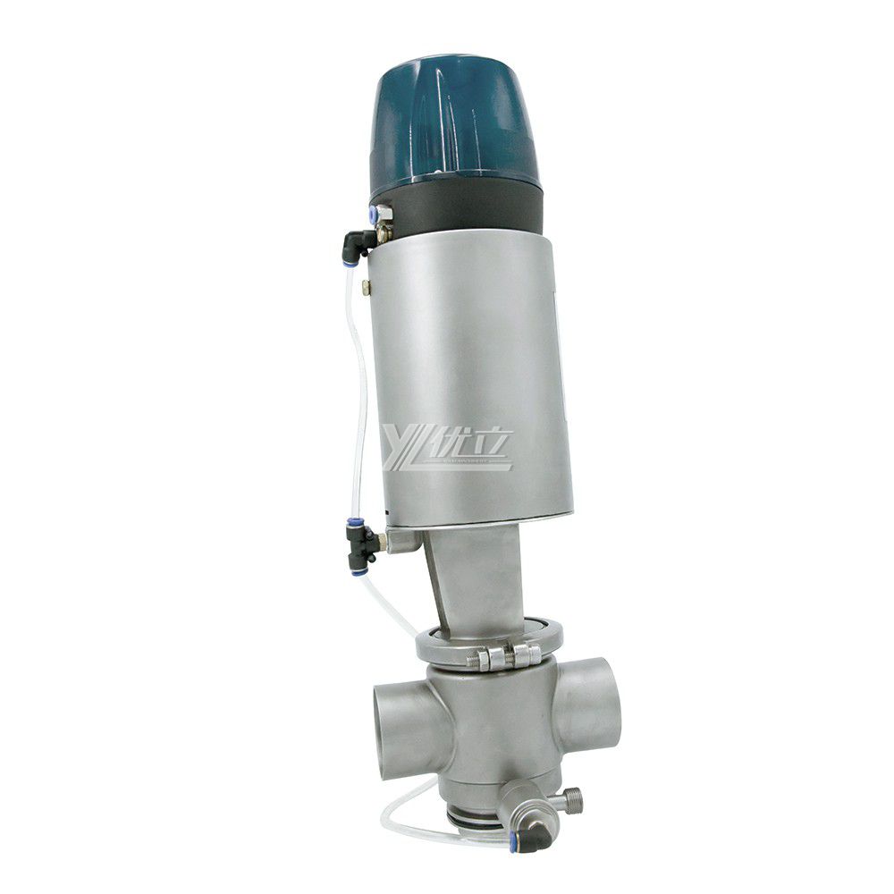 YOULI Hygienic Food Grade Sanitary Stainless Steel 304 316L Intelligent External Cleaning Single Seat Butt Welded Mixproof Valve