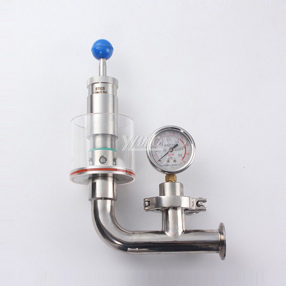 YOULI Hygienic Food Grade Sanitary Stainless Steel 304 316L Tri Clamped Pressure Gauge Water Seal Type Exhaust Valve Vent Valve