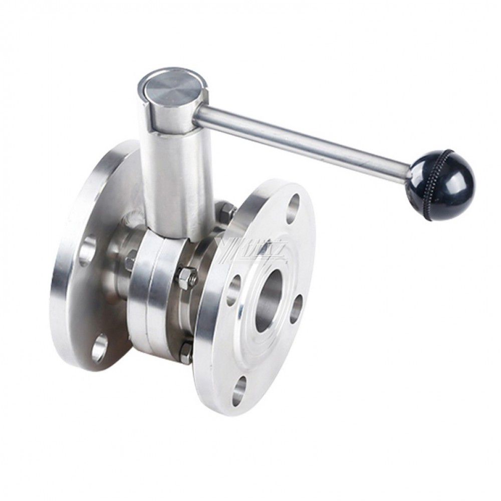 YOULI Hygienic Food Grade Stainless Steel 3A/SMS/DIN 304 316L Silicon Lever Handle Sanitary Manual Flnaged Butterfly Valve