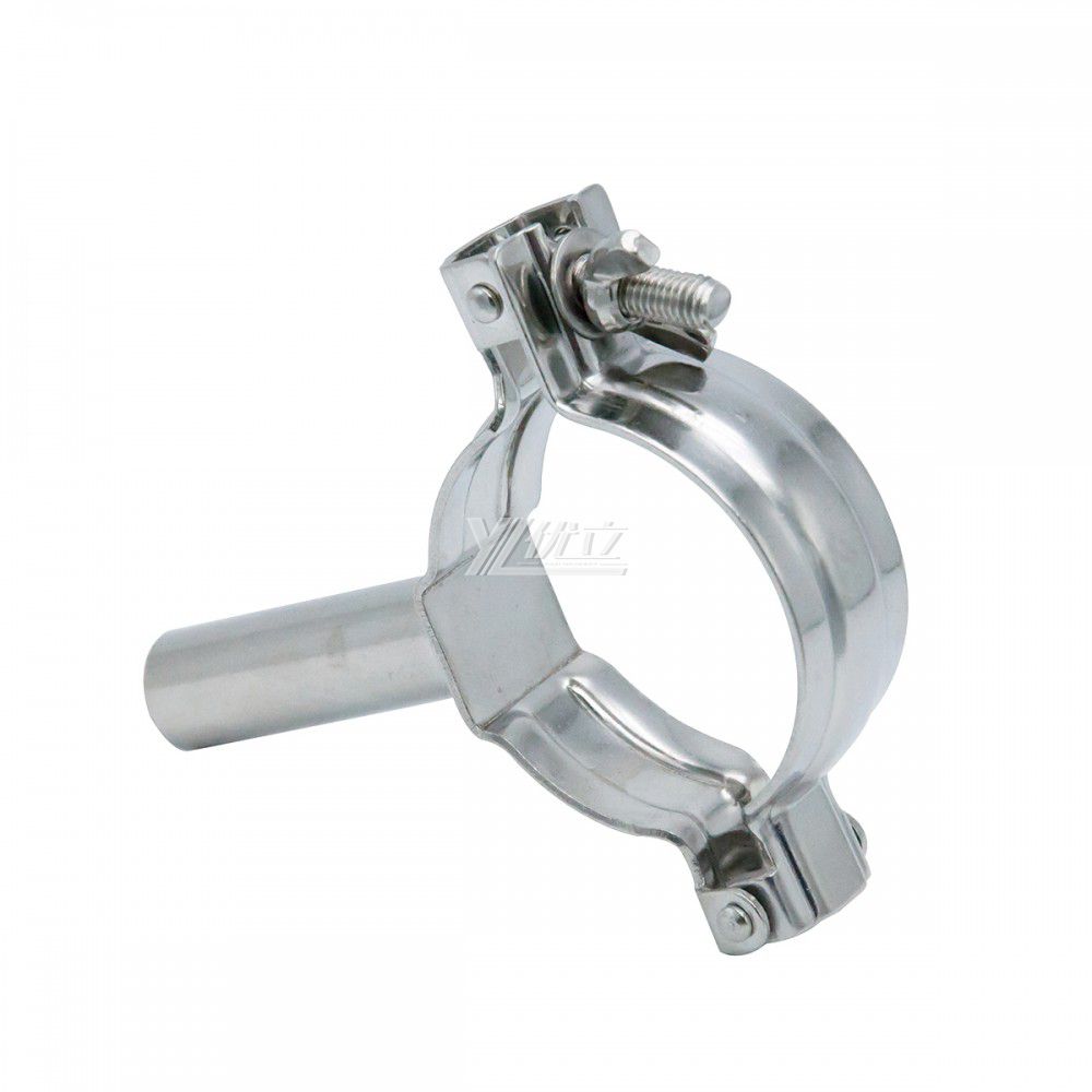 YOULI Sanitary Stainless Steel 304 Pipe Fittings Tri Clamp Tube Hex Pipe Holder With Handle Bar Welded Round Pipe Holder