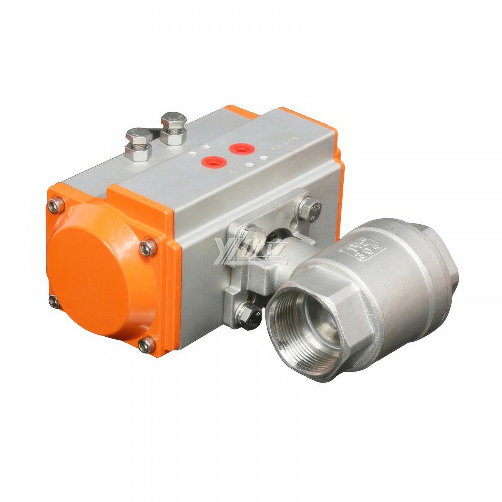 YOULI Stainless Steel High Temperature NPT BSP 1000WOG 1.6-6.4mpa PN16  304 316 Pneumatic Actuator 2 Piece Thread Ball Valve