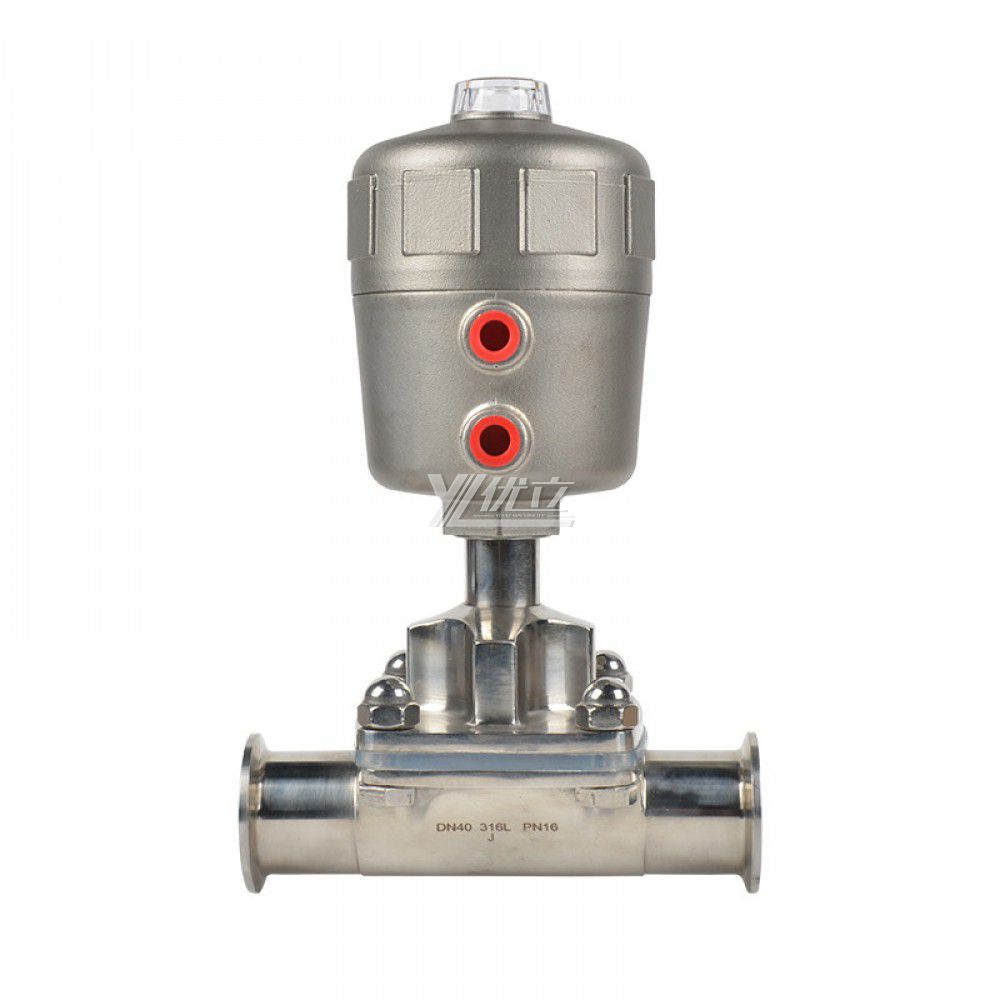 YOULI Hygienic Food Grade Sanitary Stainless Steel Head 316L Tri Clamped Pneumatic Diaphragm Valve Pneumatic
