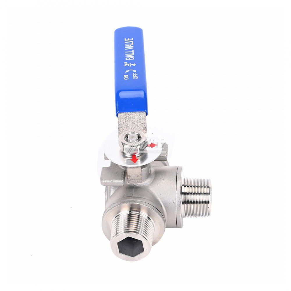 YOULI high temperature NPT BSP PN16 1000WOG  stainless steel 304 316 T-port manual 3 way male threaded Ball Valve