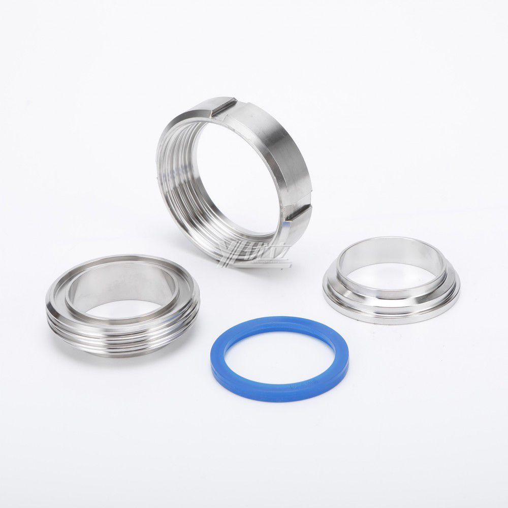YOULI Hygienic Food Grade Sanitary Stainless Steel 304 SS316L DIN SMS 3A DN25 Round Nut Pipe Fitting 11850 Complete Sets Union