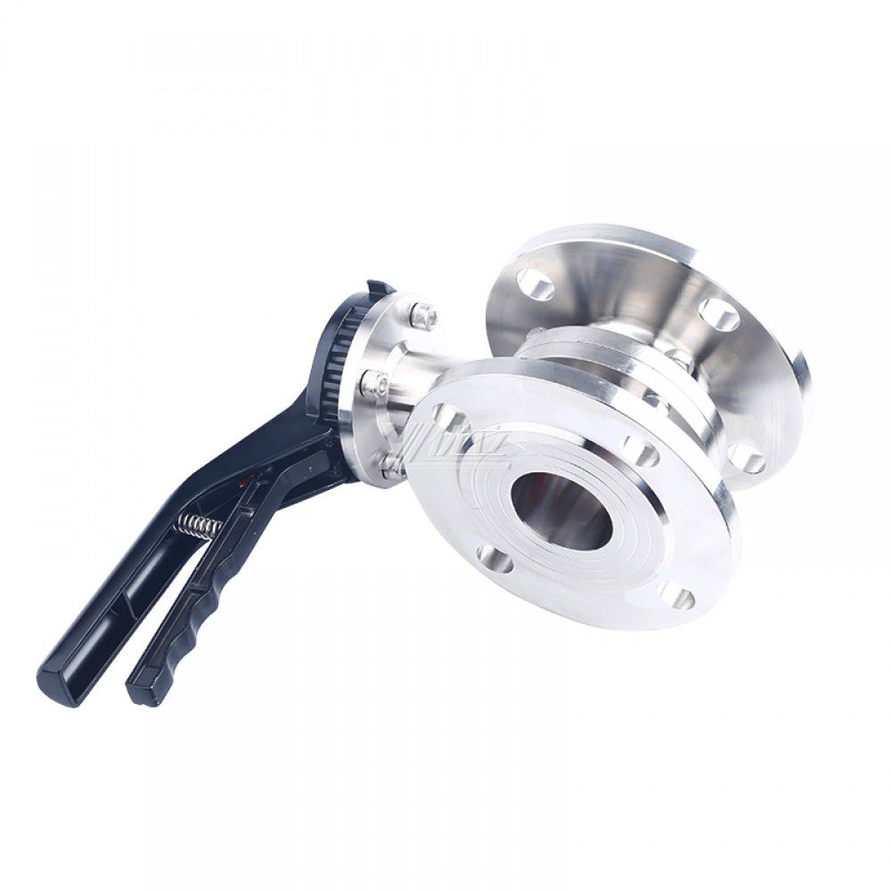 YOULI Hygienic Food Grade Stainless Steel 3A/SMS/DIN 304 316 Silicon Duckbill Handle Sanitary Manual Flnaged Butterfly Valve