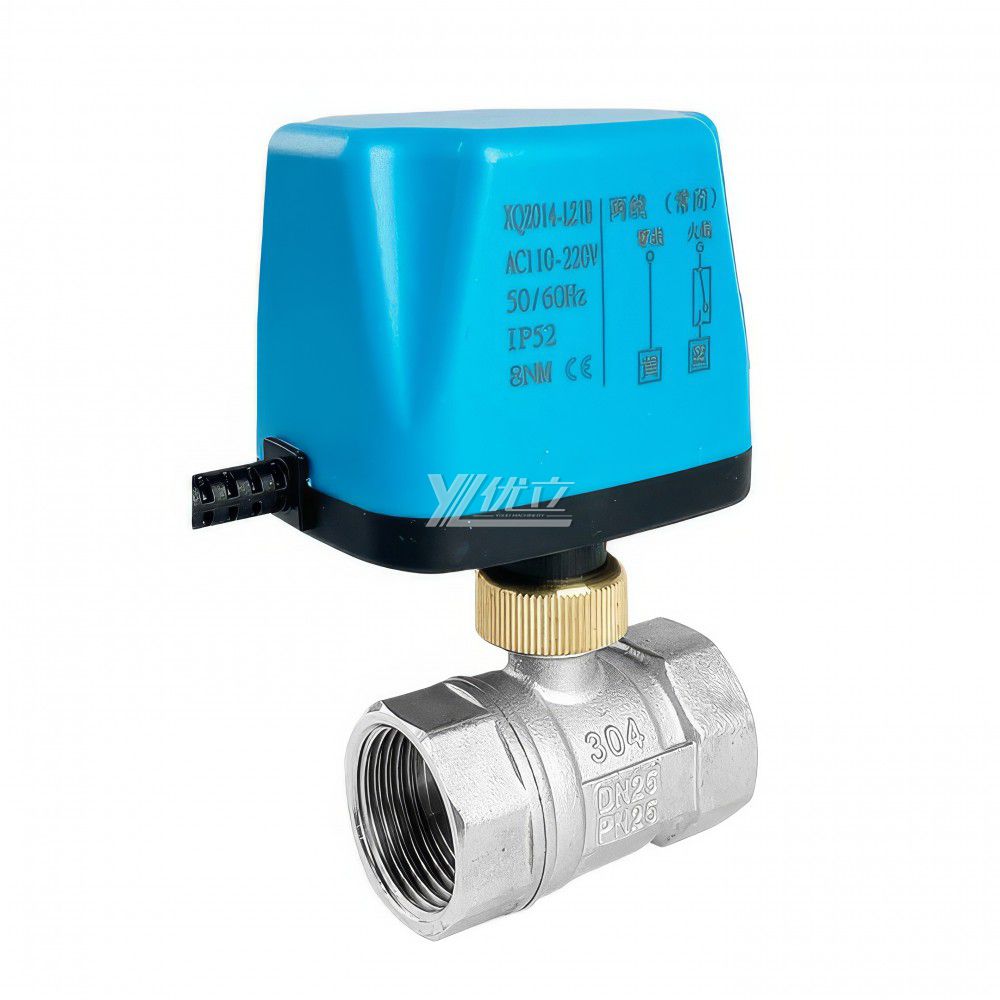 YOULI NPT BSP 1.6mpa Stainless Steel 304 Brass DC12V DC24V AC220V Mini Motorized Electric Two Way Thread Ball Valve