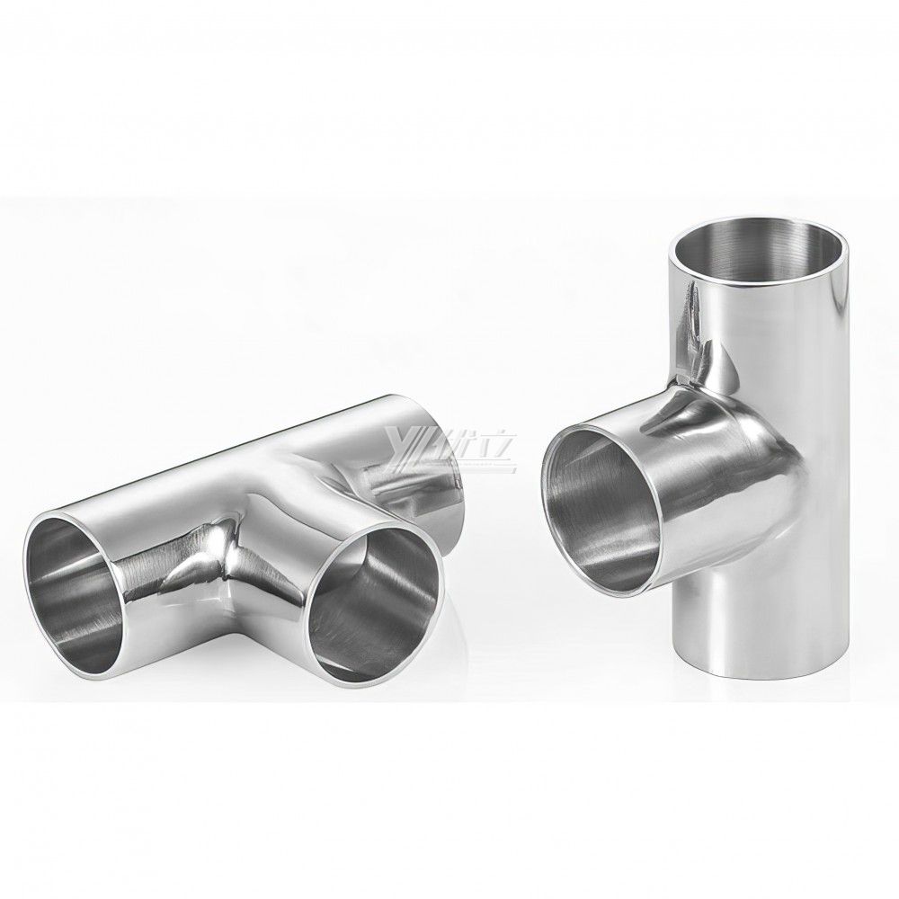 YOULI Hygienic Food Grade Sanitary Stainless Steel 304 SS316L 3A SMS DIN ISO Welded 3 Way Pipe Fitting Equal Welded Tee