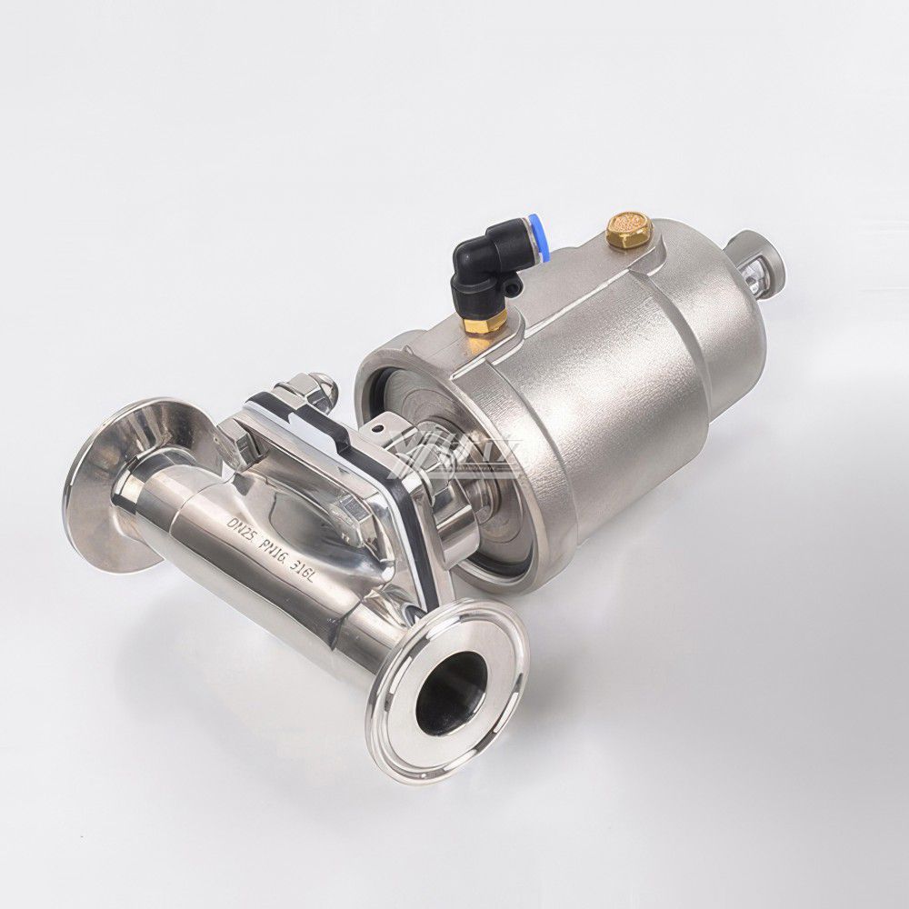 YOULI Ygienic Food Grade Sanitary Stainless Steel 316L  Silicon Pneumatic Straight Tri Clamped Diaphragm Valve