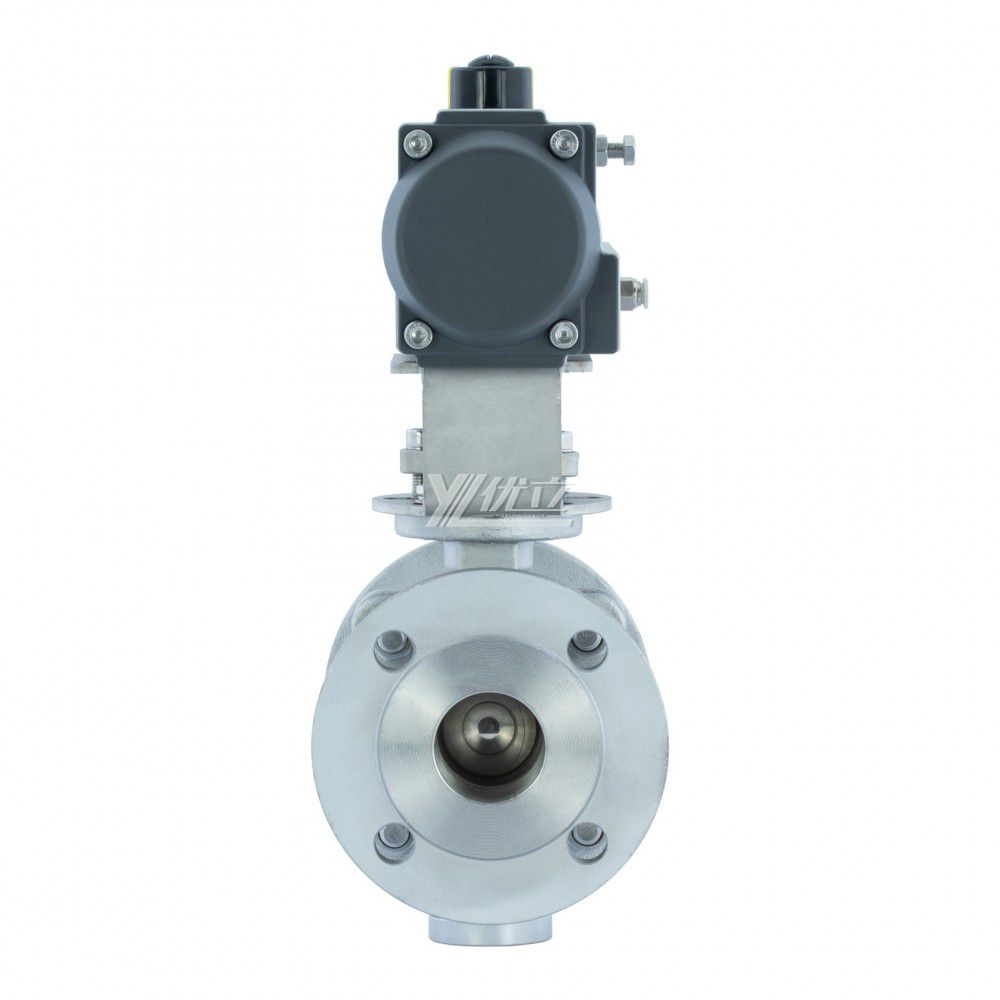 YOULI  High Temperature ANSI 150-300LB JIS 10K 304 316 Stainless Steel Pneumatic Actuator Fixed Flange Ball Valve