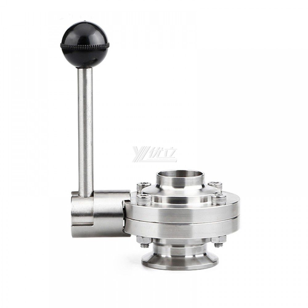 YOULI Hygienic Food Grade Stainless Steel 3A/SMS/DIN 304 316L Silicon Sanitary Manual Tri Clamped Butt Welded Butterfly Valve