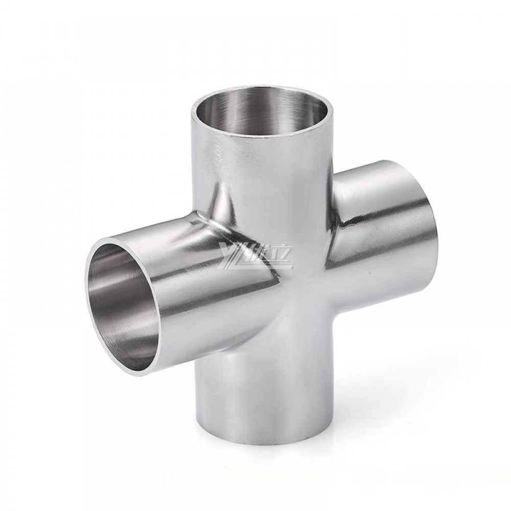 YOULI Hygienic Food Grade Sanitary Stainless Steel 304 SS316L 3A SMS DIN ISO Pipe Fitting Equal Welded Cross