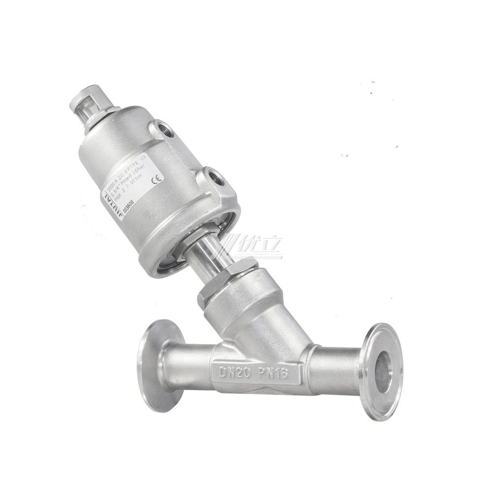 Pneumatical Clamp Angle Seat Valve With Stainless Steel Actuator