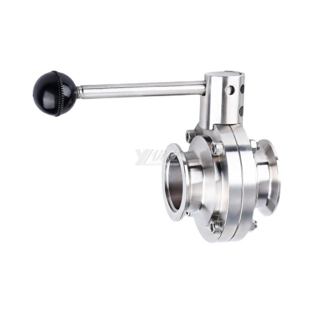 YOULI Hygienic Food Grade Stainless Steel 3A/SMS/DIN 304 316 KF Sanitary Manual Vacuum Butterfly Valve