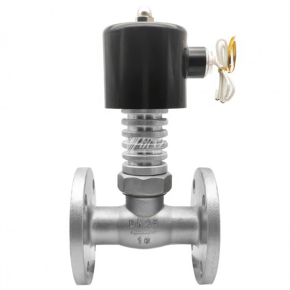 YOULI ZCG Stainless Steel 304 316 Steam High Temperature with Fin AC220V DC24V Normal Close Gas Flanged Solenoid Valve