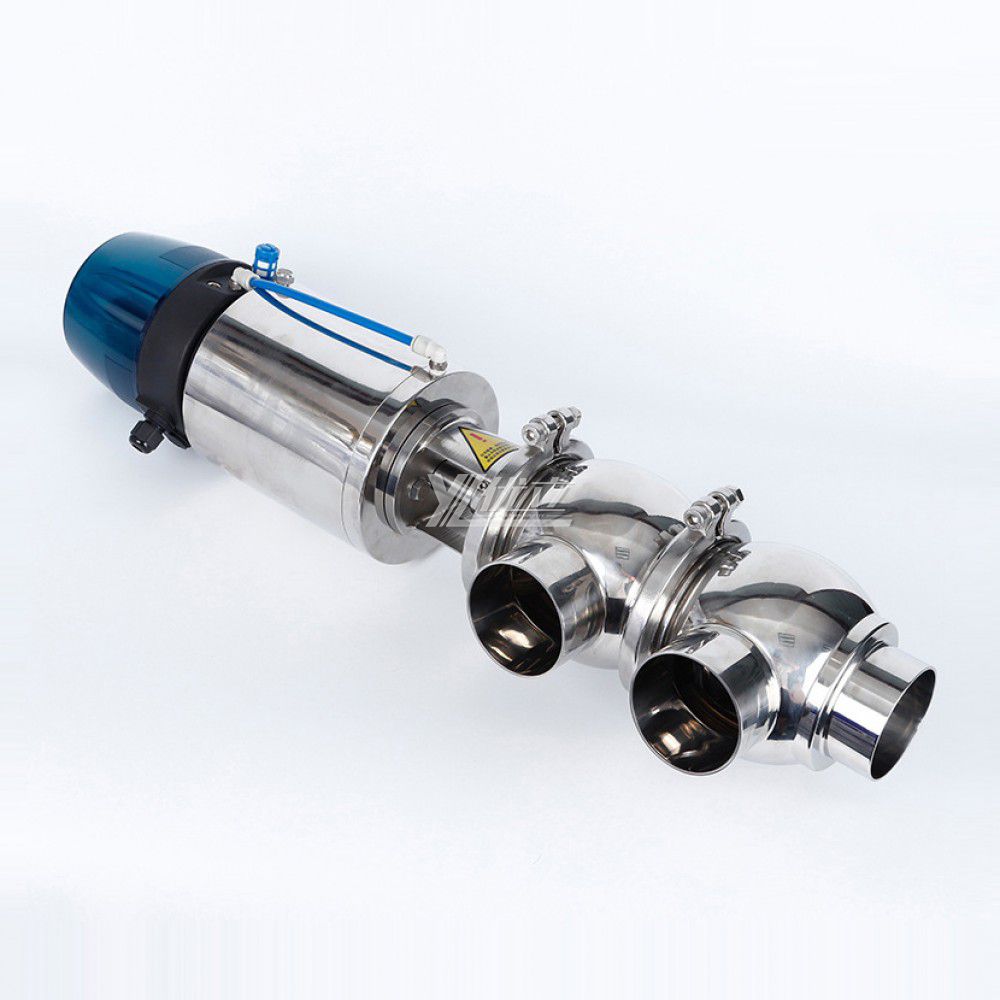 YOULI Hygienic Food Grade Sanitary Stainless Steel 304 316L Intelligent Pneumatic LL Type Butt Welded Divert Valve