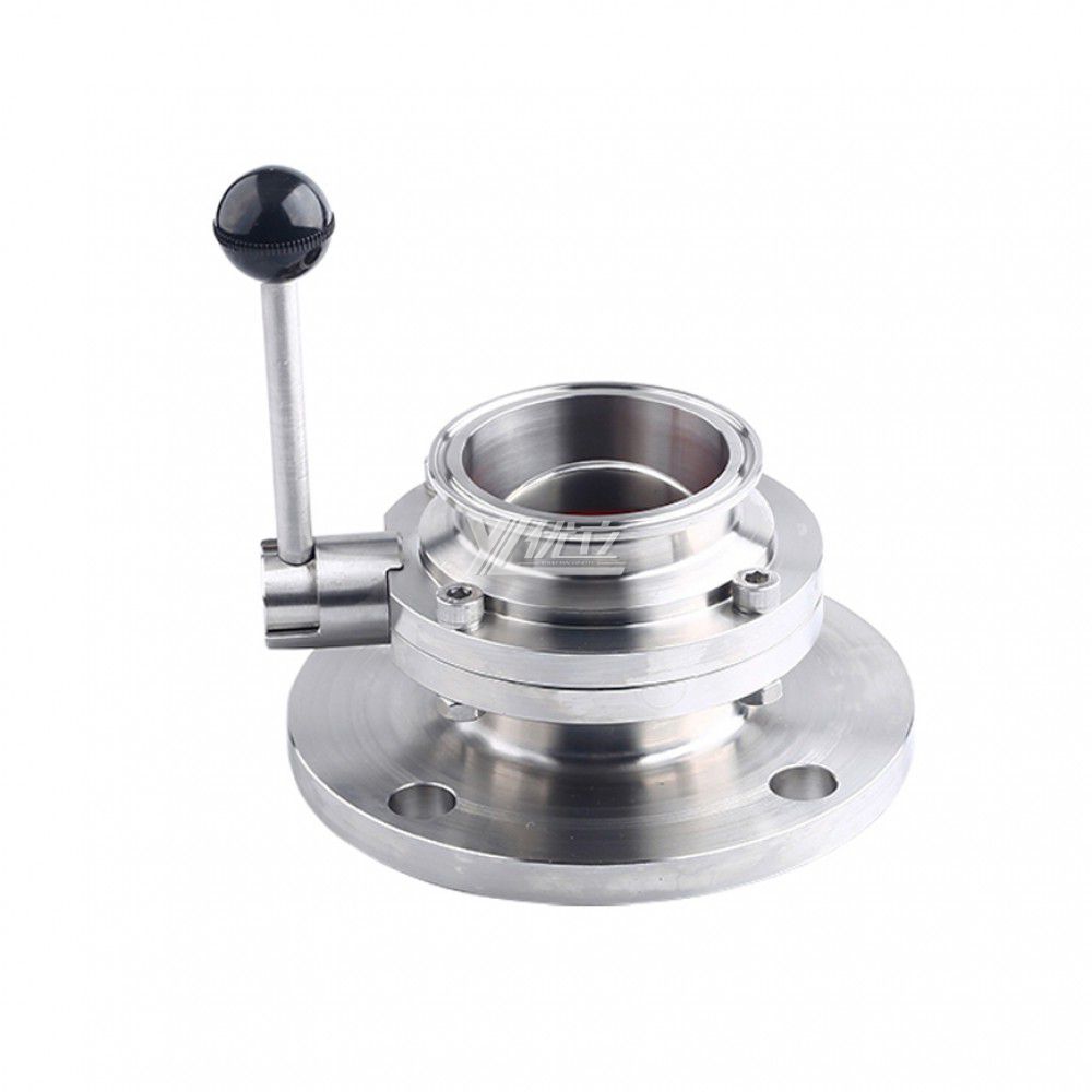 YOULI Hygienic Food Grade Stainless Steel 304 316 Silicon Lever Handle Sanitary Manual Tri Clover Flnage Butterfly Valve
