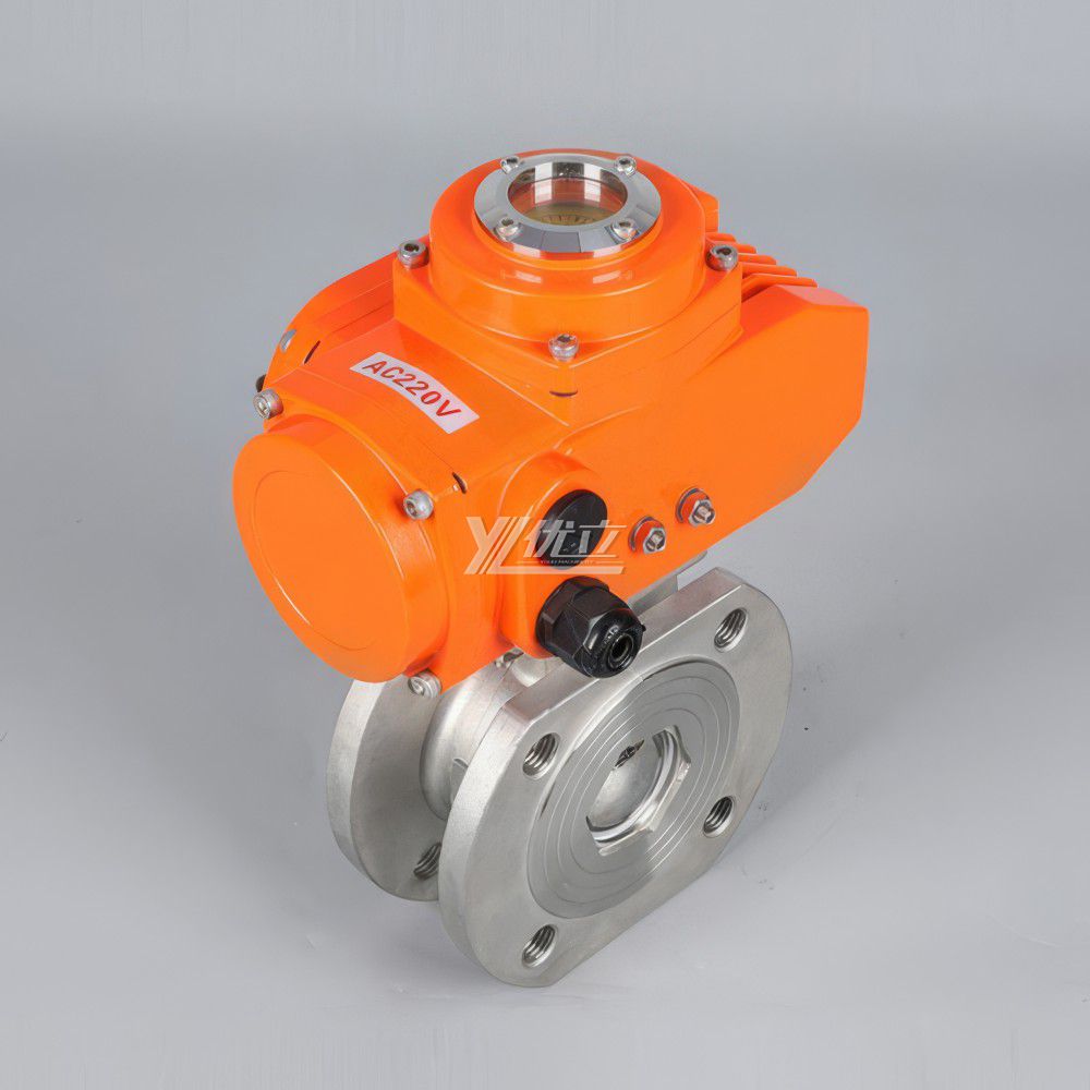 YOULI Stainless Steel 304 316 1.6mpa ANSI 150lb WCB Motorized DC24V AC220V Electric Flange Italy-type Thin Wafer Ball Valve