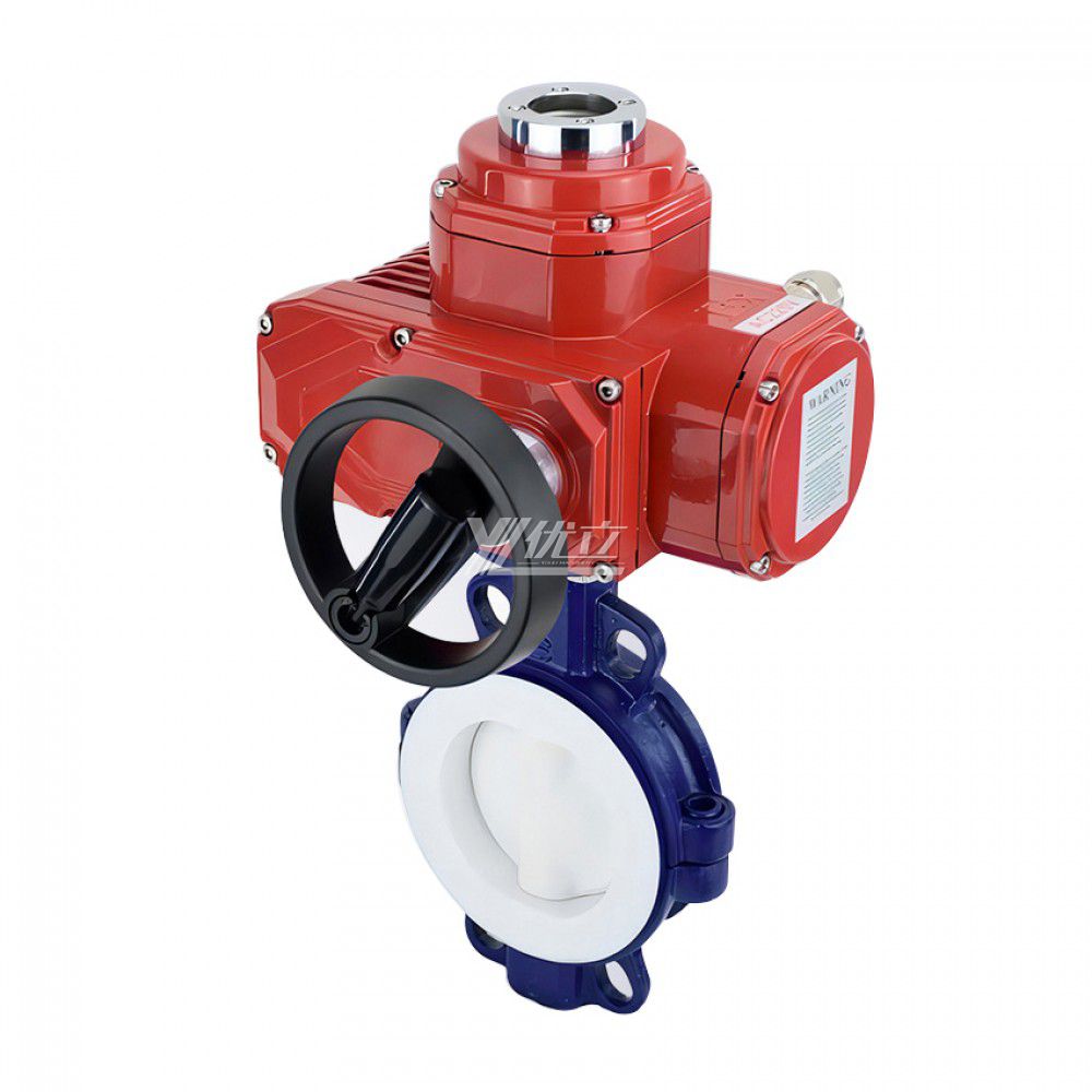 YOULI Stainless Steel 304 316 Pn16 Carbon Steel FEP F46 F4 PFA Fluorine Lined Motorized AC220V Electric Wafer Butterfly Valve